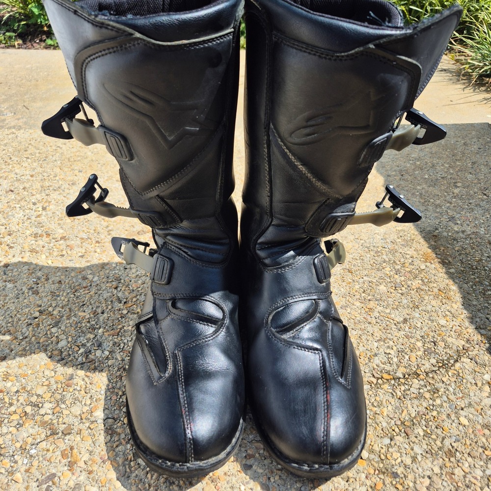 Alpinestars Scout Waterproof Motorcycle Boots Mens 13 Black Leather Touring ADV